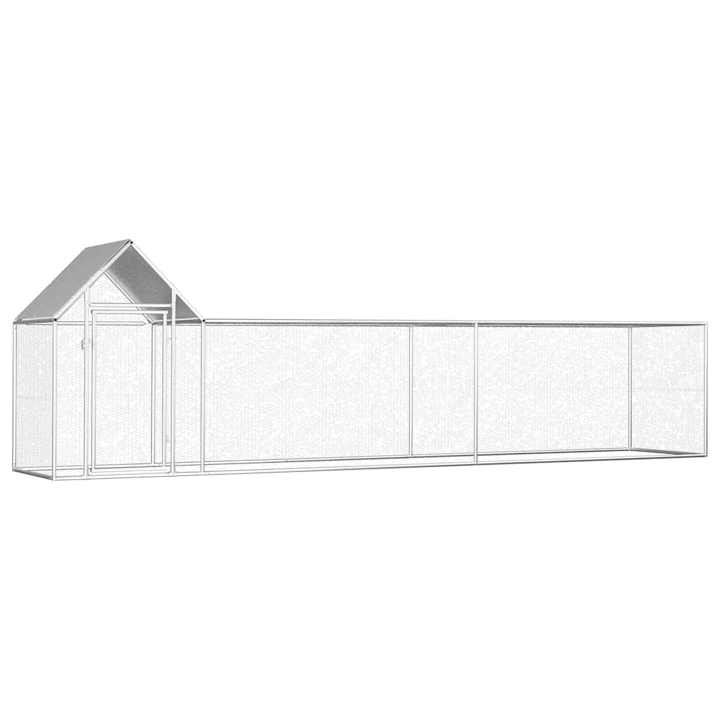 vidaXL Chicken Coop 5x1x1.5 m Galvanized Steel