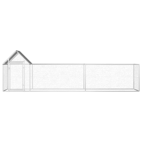 vidaXL Chicken Coop 5x1x1.5 m Galvanized Steel
