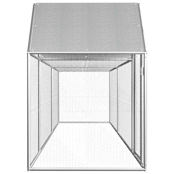 vidaXL Chicken Coop 5x1x1.5 m Galvanized Steel