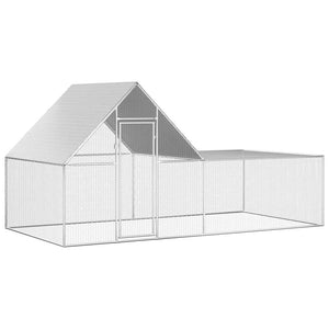 vidaXL Chicken Coop 4x2x2 m Galvanized Steel