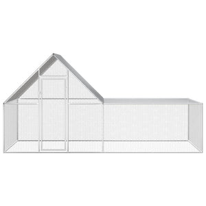 vidaXL Chicken Coop 4x2x2 m Galvanized Steel