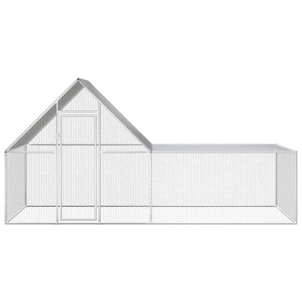 vidaXL Chicken Coop 4x2x2 m Galvanized Steel