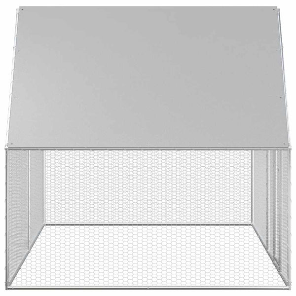 vidaXL Chicken Coop 4x2x2 m Galvanized Steel