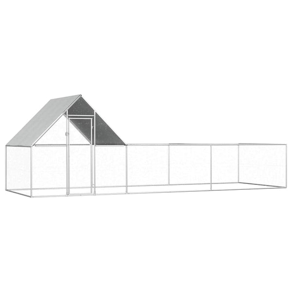 vidaXL Chicken Coop 6x2x2 m Galvanized Steel
