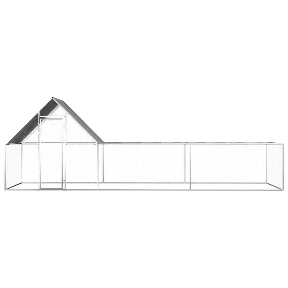 vidaXL Chicken Coop 6x2x2 m Galvanized Steel