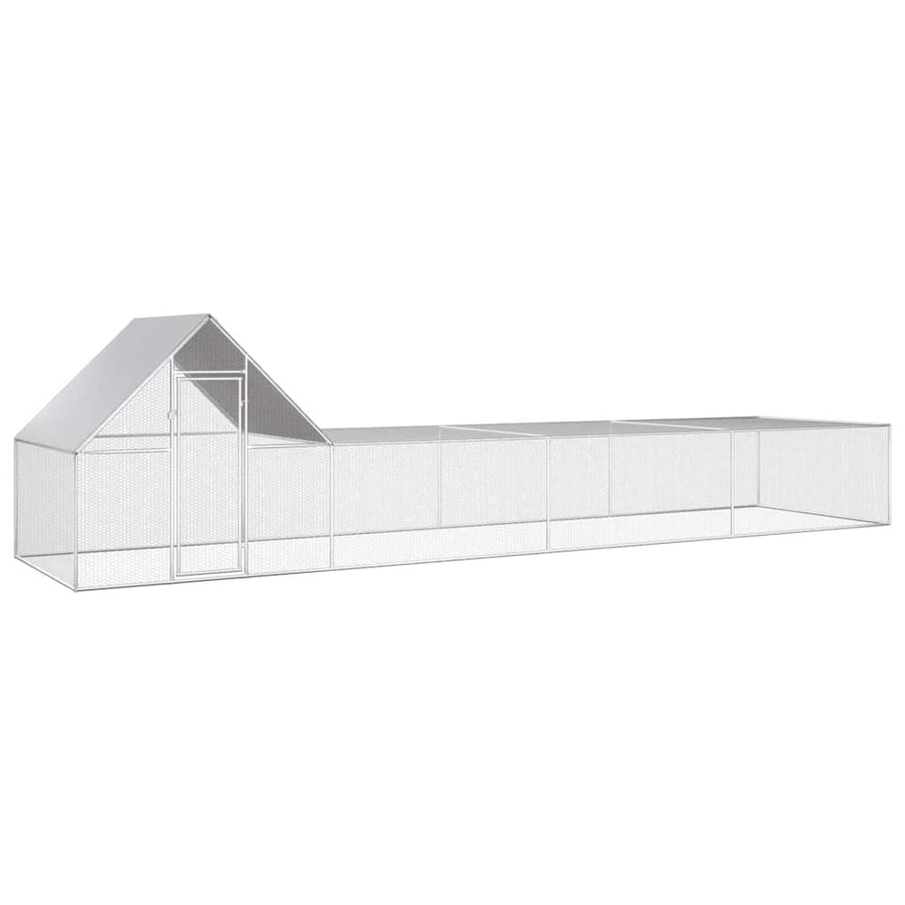 vidaXL Chicken Coop 8x2x2 m Galvanized Steel