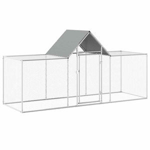 vidaXL Chicken Coop 3x1x1.5 m Galvanized Steel