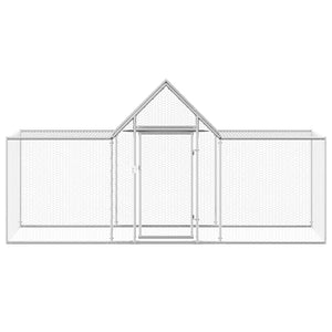 vidaXL Chicken Coop 3x1x1.5 m Galvanized Steel