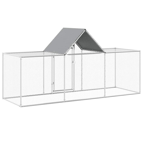 vidaXL Chicken Coop 3x1x1.5 m Galvanized Steel