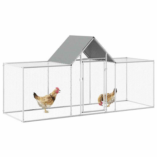 vidaXL Chicken Coop 3x1x1.5 m Galvanized Steel