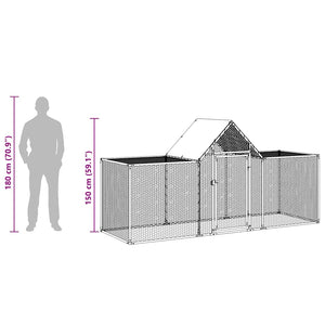 vidaXL Chicken Coop 3x1x1.5 m Galvanized Steel