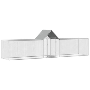 vidaXL Chicken Coop 5x1x1.5 m Galvanized Steel