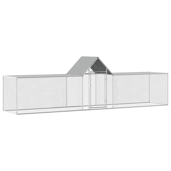 vidaXL Chicken Coop 5x1x1.5 m Galvanized Steel