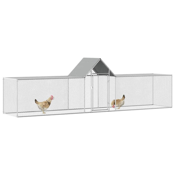 vidaXL Chicken Coop 5x1x1.5 m Galvanized Steel