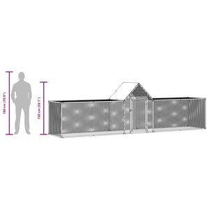 vidaXL Chicken Coop 5x1x1.5 m Galvanized Steel
