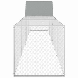 vidaXL Chicken Coop 9x1x1.5 m Galvanized Steel
