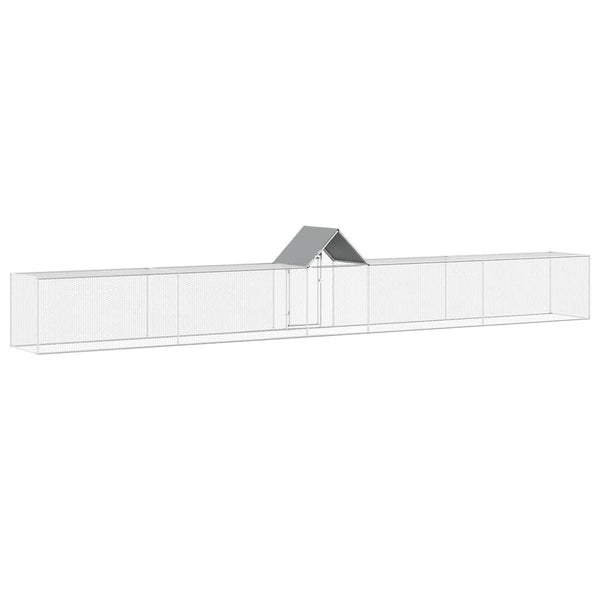 vidaXL Chicken Coop 9x1x1.5 m Galvanized Steel