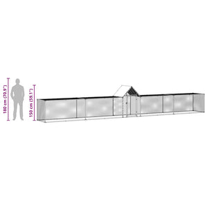 vidaXL Chicken Coop 9x1x1.5 m Galvanized Steel