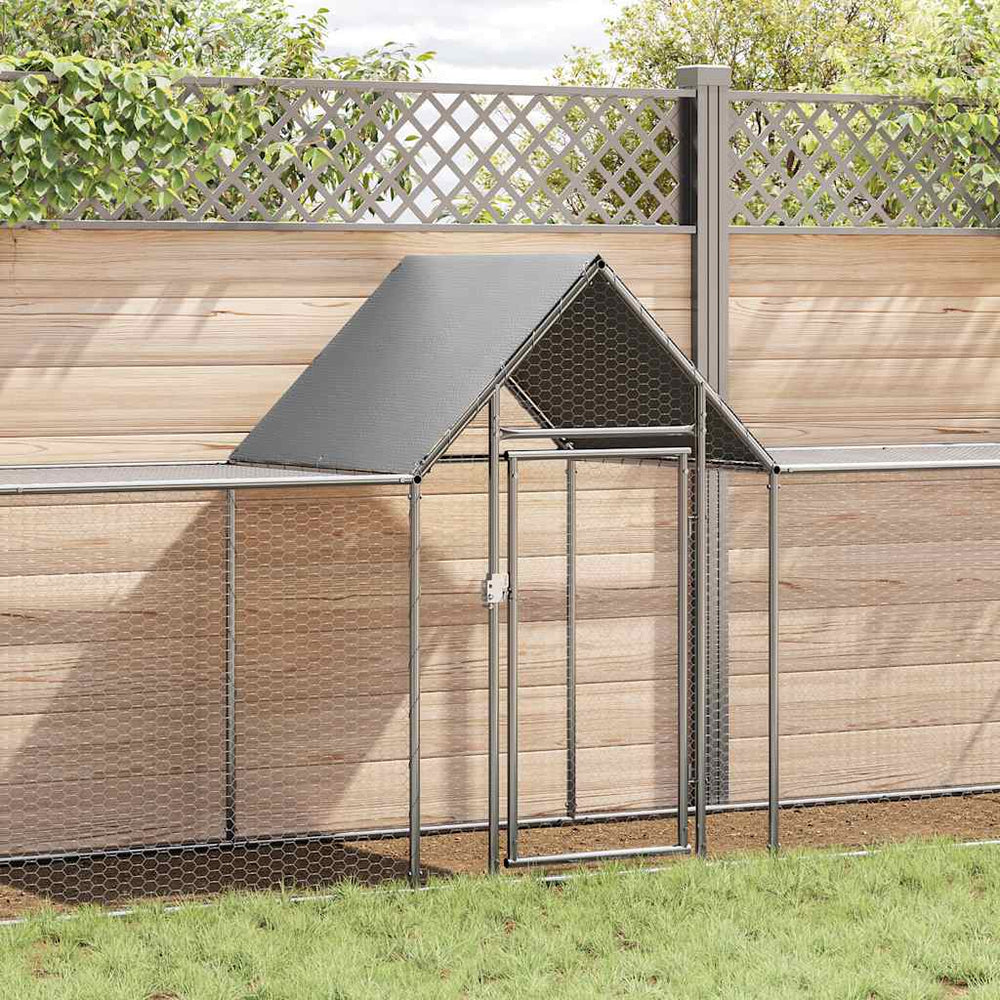 vidaXL Chicken Coop 9x1x1.5 m Galvanized Steel