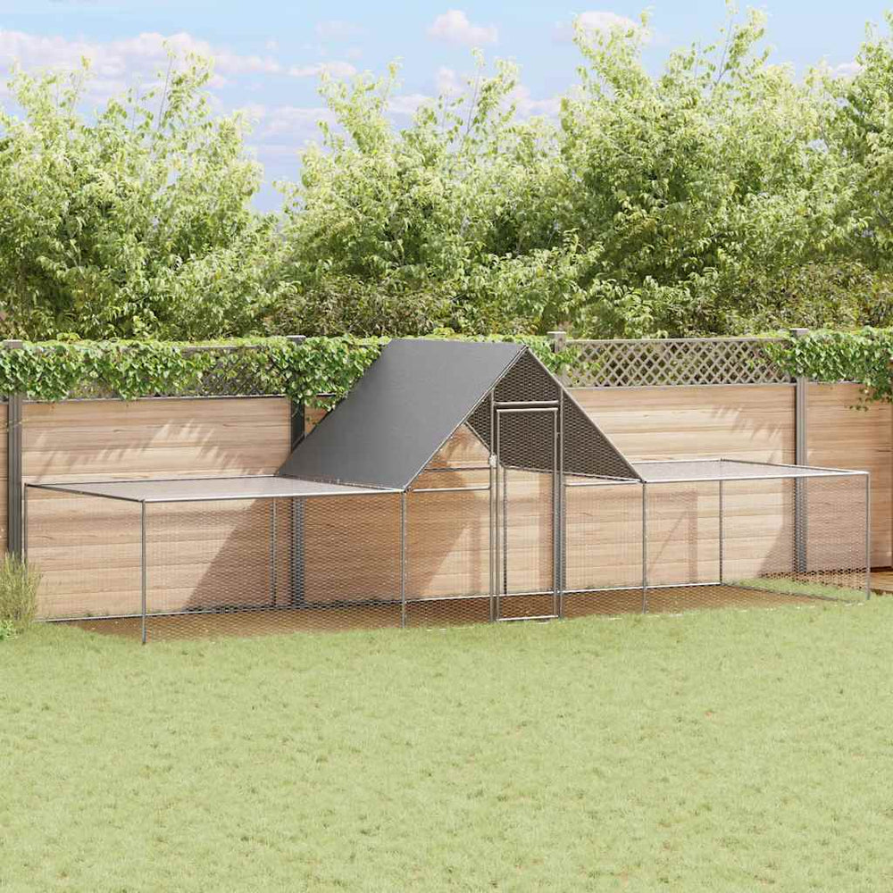 vidaXL Chicken Coop 6x2x2 m Galvanized Steel