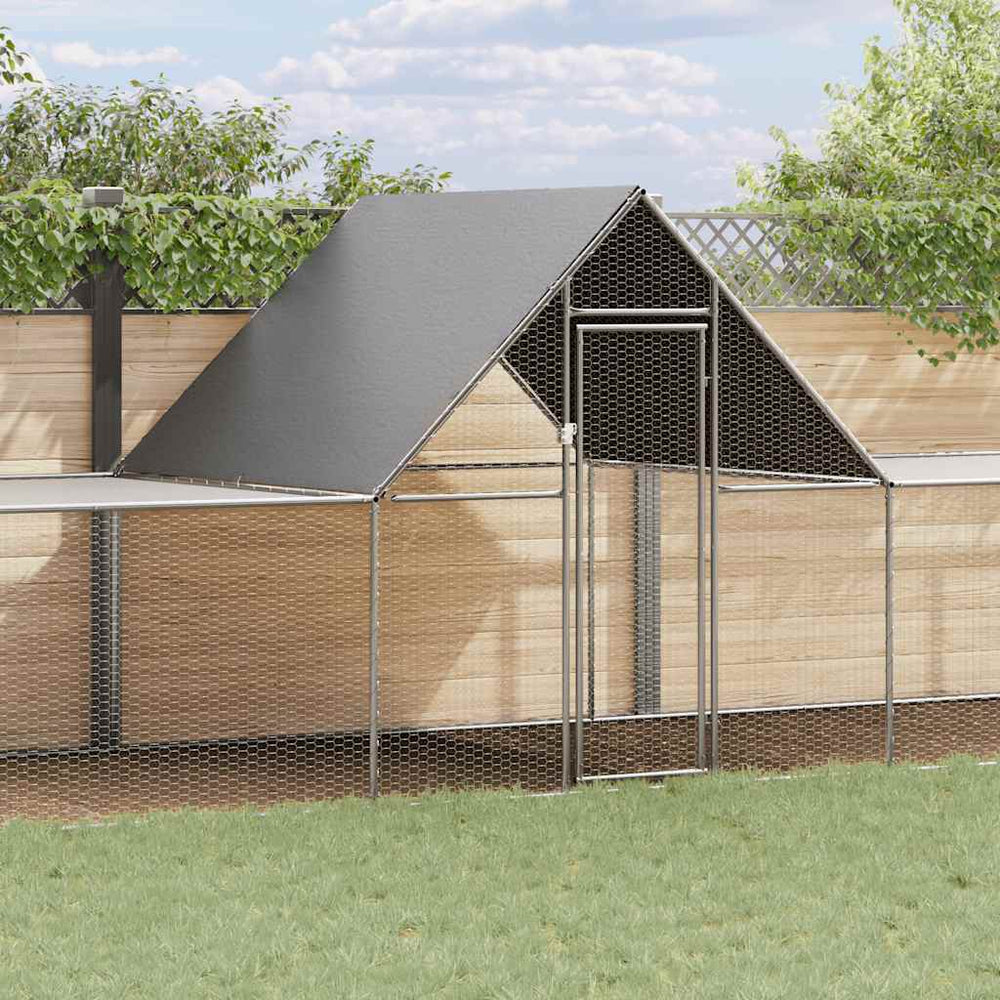 vidaXL Chicken Coop 10x2x2 m Galvanized Steel
