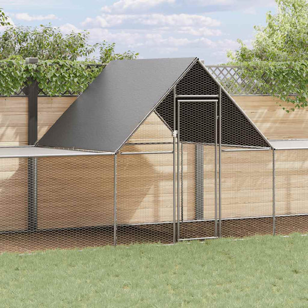 vidaXL Chicken Coop 10x2x2 m Galvanized Steel
