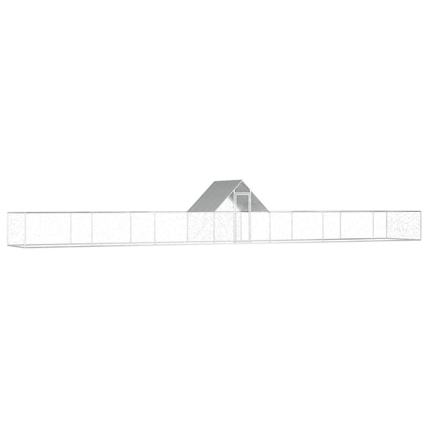 vidaXL Chicken Coop 14x2x2 m Galvanized Steel