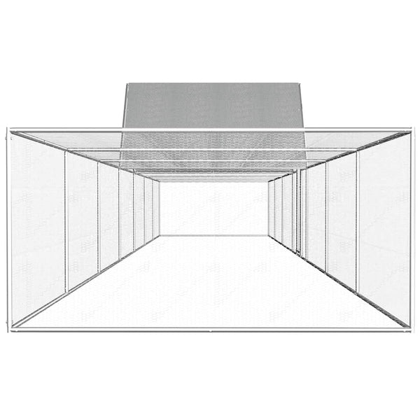 vidaXL Chicken Coop 14x2x2 m Galvanized Steel