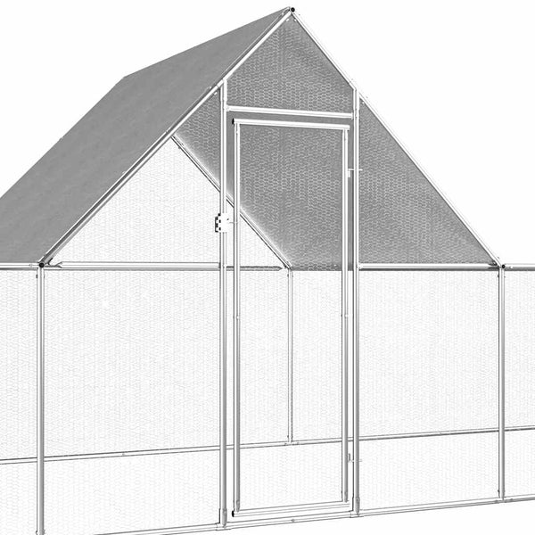 vidaXL Chicken Coop 14x2x2 m Galvanized Steel