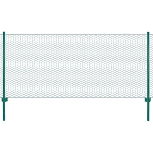 vidaXL Chain Link Fence with Posts Steel 25 x 0.75 m Green