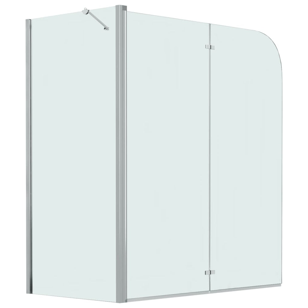 vidaXL Bathtub Screen 2-Fold Tempered Glass 120x68x130 cm