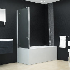 vidaXL Bathtub Screen 2-Fold Tempered Glass 120x68x130 cm