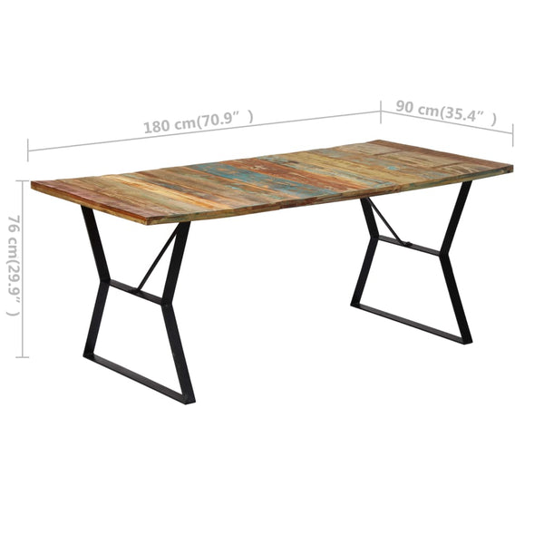 vidaXL Dining Table 180x90x76 cm Solid Reclaimed Wood