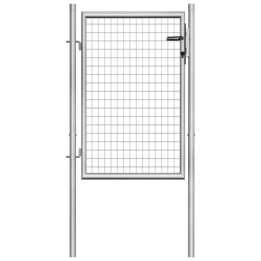 vidaXL Garden Gate Galvanised Steel 100 x 100 cm Silver