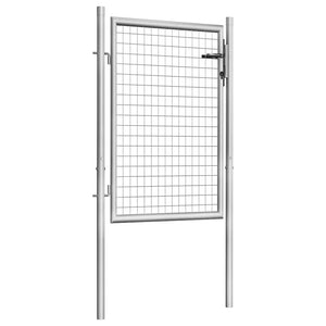 vidaXL Garden Gate Galvanised Steel 100 x 100 cm Silver