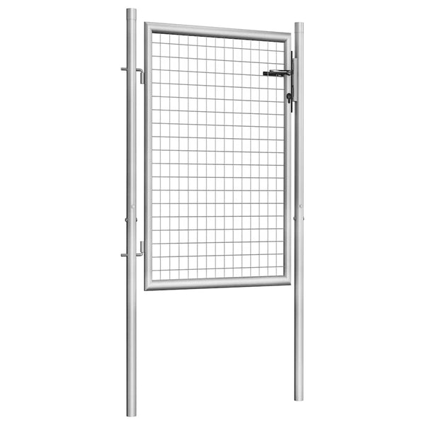 vidaXL Garden Gate Galvanised Steel 100 x 100 cm Silver
