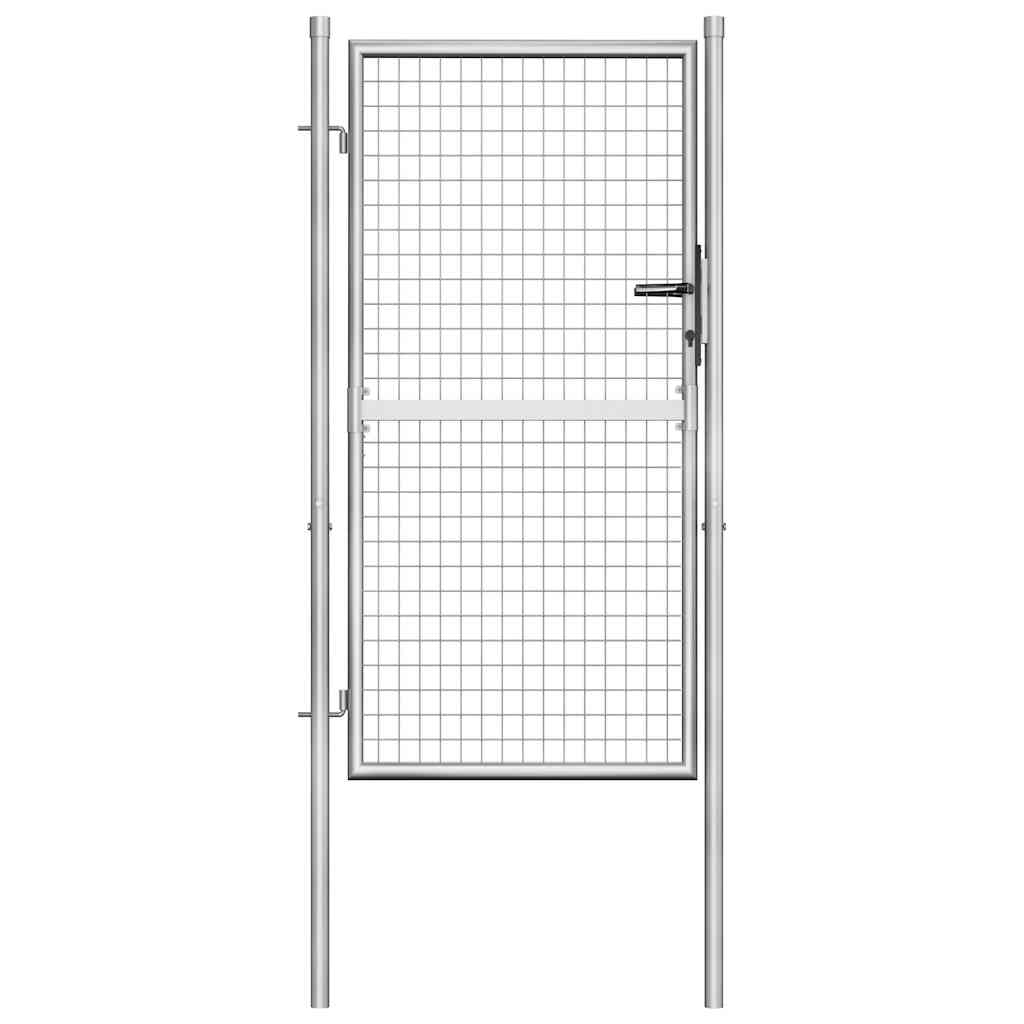 vidaXL Garden Gate Galvanised Steel 100 x 150 cm Silver