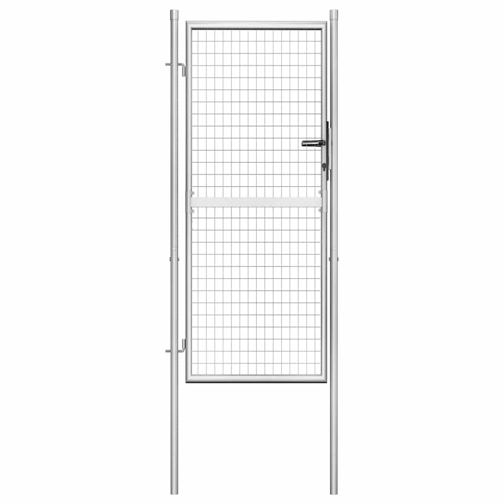 vidaXL Garden Gate Galvanized Steel 100 x 175 cm Silver