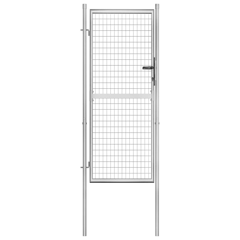 vidaXL Garden Gate Galvanized Steel 100 x 200 cm Silver