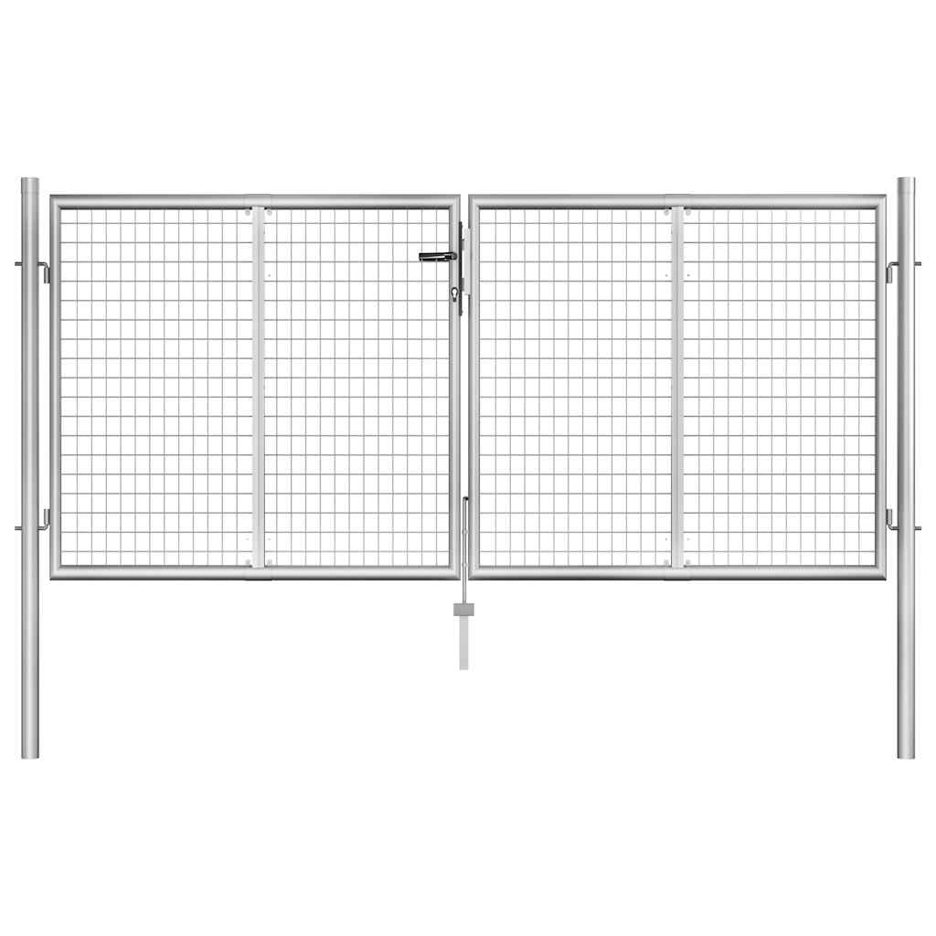vidaXL Garden Gate Galvanized Steel 300 x 100 cm Silver