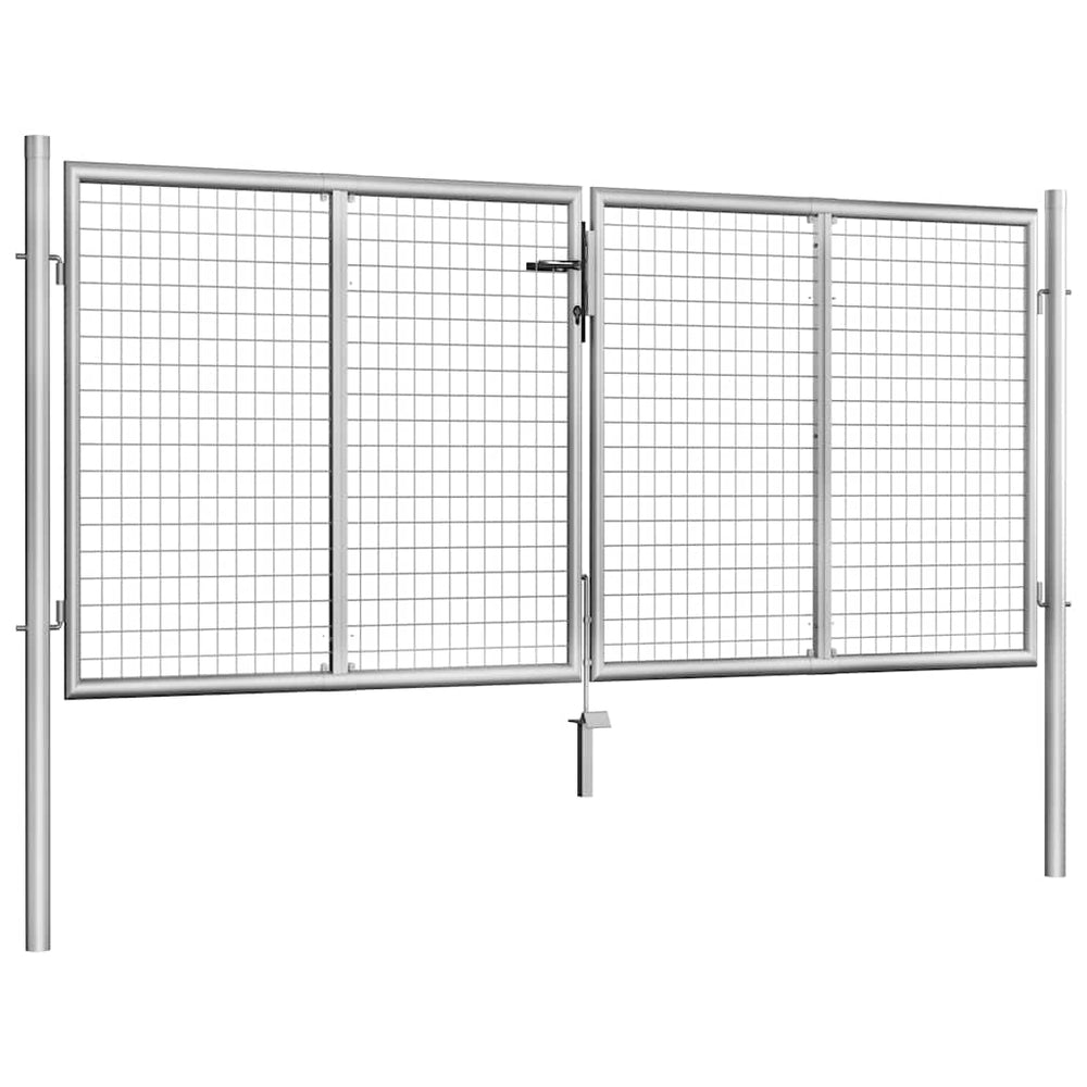 vidaXL Garden Gate Galvanized Steel 300 x 100 cm Silver