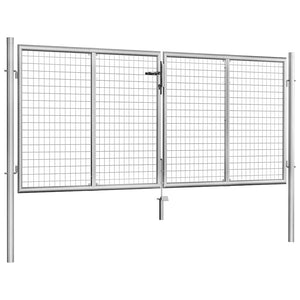 vidaXL Garden Gate Galvanized Steel 300 x 100 cm Silver