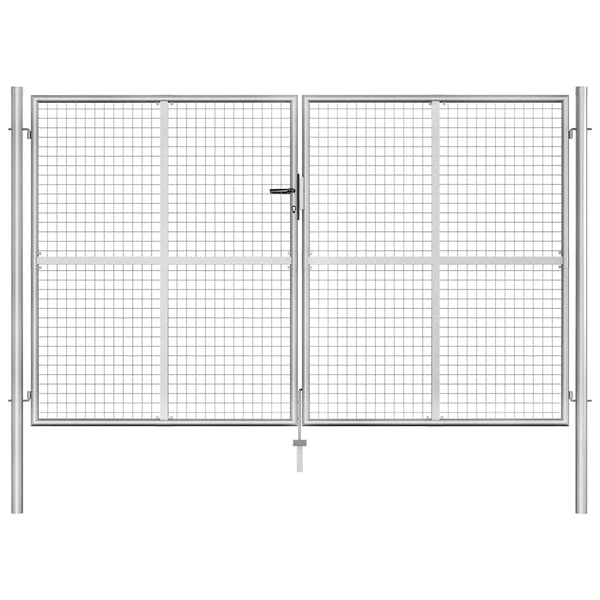 vidaXL Garden Gate Galvanized Steel 306 x 200 cm Silver