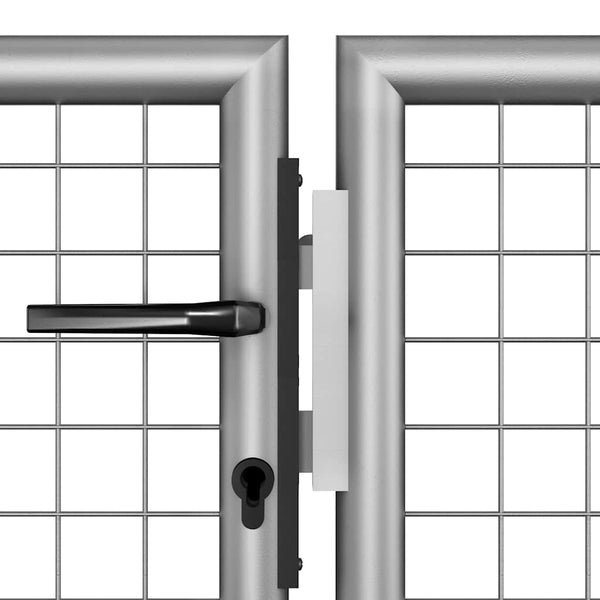 vidaXL Garden Gate Galvanized Steel 306 x 200 cm Silver