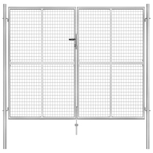 vidaXL Garden Gate Galvanized Steel 300 x 200 cm Silver