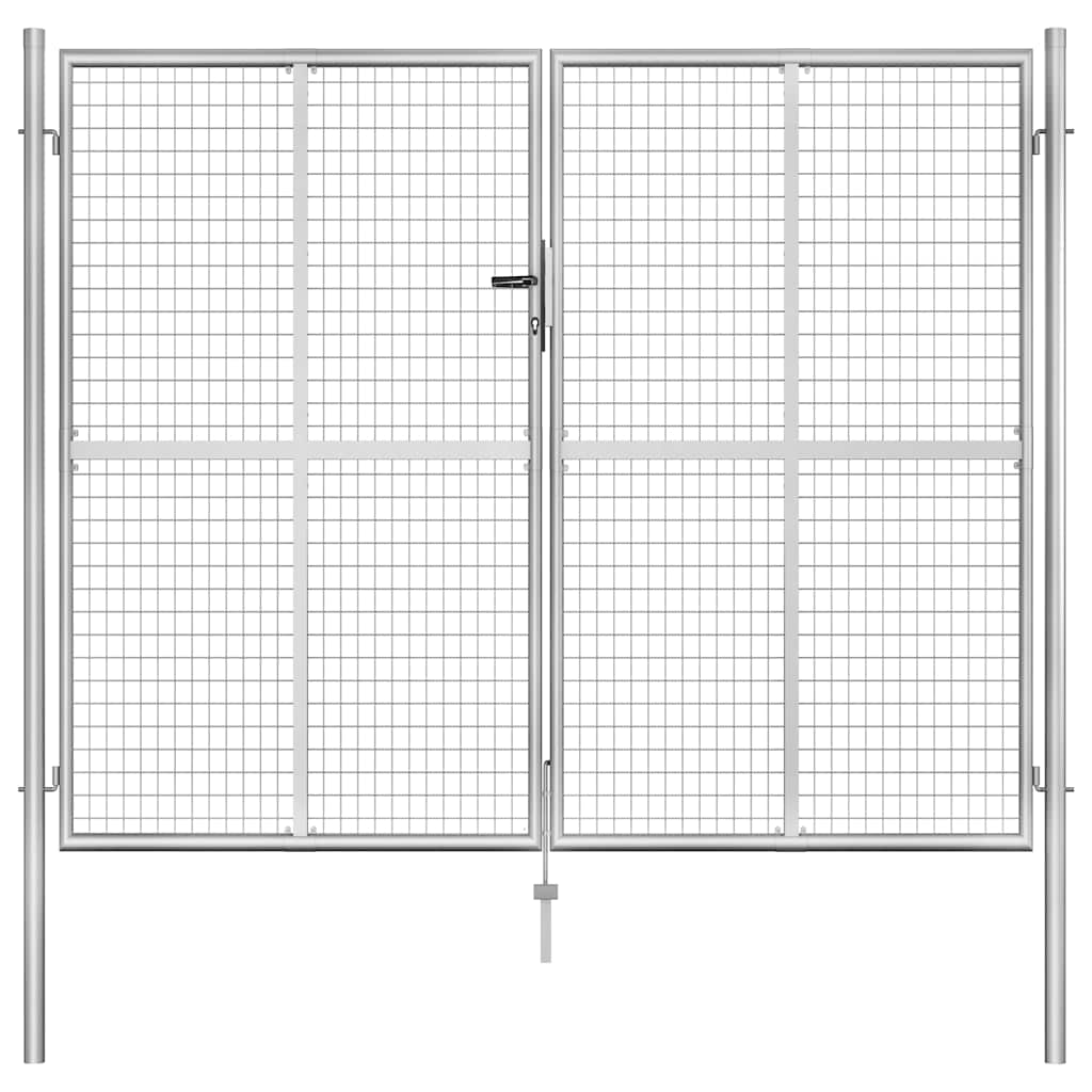 vidaXL Garden Gate Galvanized Steel 300 x 200 cm Silver