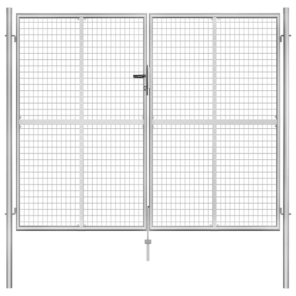 vidaXL Garden Gate Galvanized Steel 300 x 200 cm Silver
