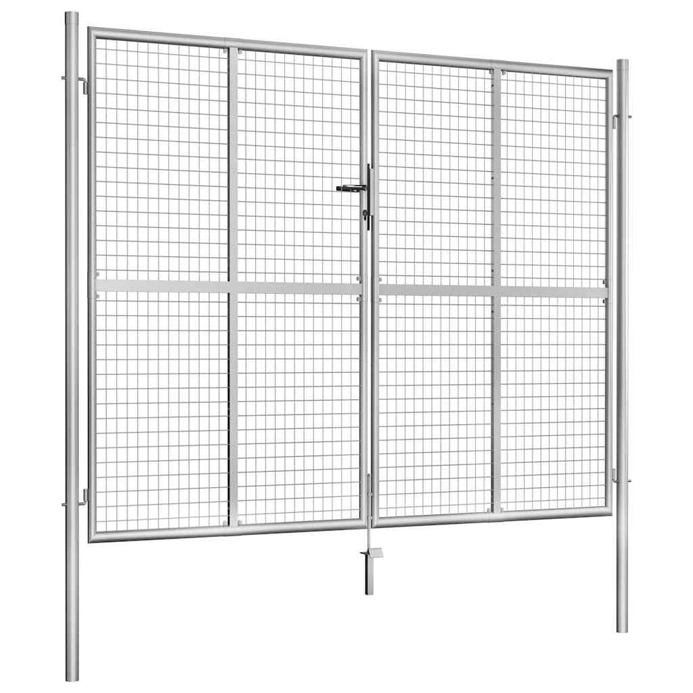 vidaXL Garden Gate Galvanized Steel 300 x 200 cm Silver