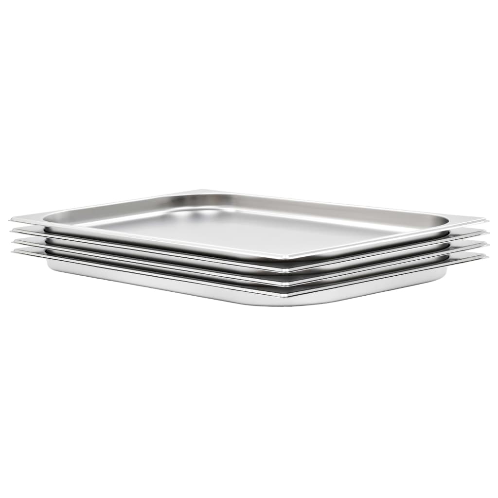 vidaXL Gastronorm Containers 4 pcs. GN 1/1 20 mm Stainless Steel