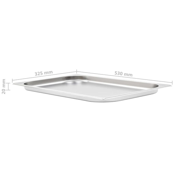 vidaXL Gastronorm Containers 4 pcs. GN 1/1 20 mm Stainless Steel